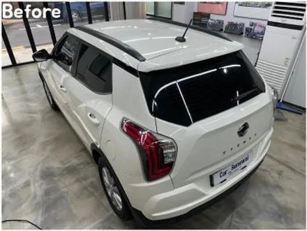 금천구 티볼리 투톤랩핑｜화이트 바디에 블랙 루프로 완성한 투톤 스타일 / 서울 동작