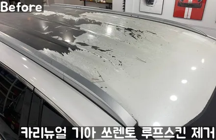 기아 쏘렌토 루프스킨 제거시공! 동작구 랩핑전문점 카리뉴얼 / 서울 동작구