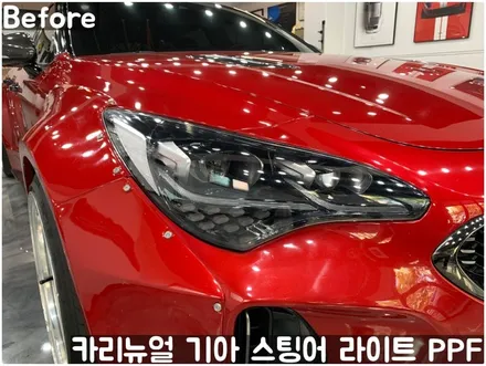기아 스팅어 헤드라이트 PPF로 스톤칩 스크래치 방지! 동작구 랩핑전문점 카리뉴얼 / 서울 동작구