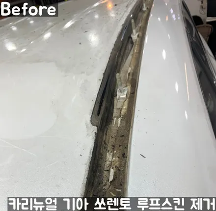 기아 쏘렌토 루프스킨 제거시공! 동작구 랩핑전문점 카리뉴얼 / 서울 동작구