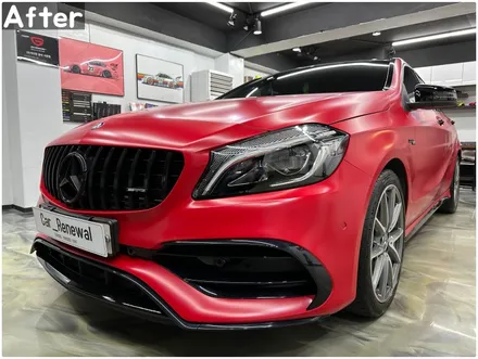 벤츠 A45 AMG (W176) 정열적인 빨간차로 변신! 사틴카마인레드 전체랩핑 시공 / 서울 동작구