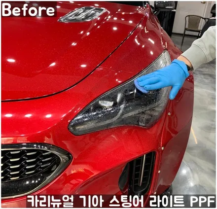기아 스팅어 헤드라이트 PPF로 스톤칩 스크래치 방지! 동작구 랩핑전문점 카리뉴얼 / 서울 동작구