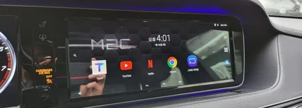 분당벤츠전문점 카알터 S클래스 W222 S500 터치스크린 변경 안드로이드 M2C200PLUS 순정GPS연동 파크라케이블 설치 AUX코딩 / 성남 분당구 정자동