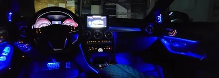 [분당벤츠전문점] 벤츠 C클래스 W205 C250d 2017년식 순정 엠비언트 64색 변경(조그다이얼 방식) 부메스터3D 전동트위터 교체 / 성남 분당구 정자동
