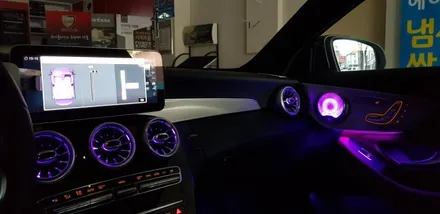 [분당 벤츠 전문점] 벤츠 X253 GLC클래스 2019년식 GLC300 쿠페 최고급 64색 전면 송풍구 엠비언트 교체, 검정색 플라스틱 미드스피커 커버탈거 64색 부메스터 미드스 / 성남 분당구 정자동