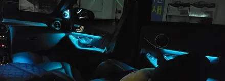 [분당벤츠전문점] 벤츠 C클래스 W205 C250d 2017년식 순정 엠비언트 64색 변경(조그다이얼 방식) 부메스터3D 전동트위터 교체 / 성남 분당구 정자동