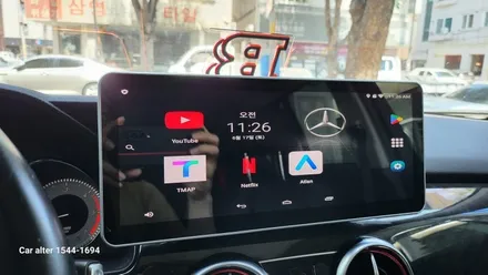 벤츠 2015 X204 GLK220 프리미어 M2C200A 모니터교체 공임작업 + AUX코딩 순정GPS연동 파크라케이블 무선 LTE WiFi 라우터 / 성남 분당구 정자동