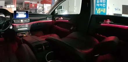 [분당벤츠전문점] 벤츠 W218 CLS250 순정 3색 엠비언트를 순정 12색 멀티컬러 적용 光량 5배 UPUP~~ 순정방식 그대로~~ 변경작업 / 성남 분당구 정자동