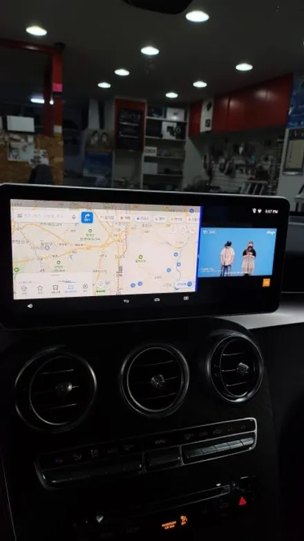 벤츠 GLC300 일요일 휴일 국산 안드로이드 M2C200PLUS 국산 와이드모니터교체 AUX코딩 순정 GPS연동 케이블 무선 LTE 분당 카알터 / 성남 분당구 정자동