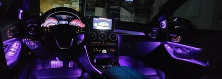 [분당벤츠전문점] 벤츠 C클래스 W205 C250d 2017년식 순정 엠비언트 64색 변경(조그다이얼 방식) 부메스터3D 전동트위터 교체 / 성남 분당구 정자동