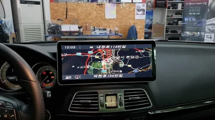 [분당벤츠전문점] 벤츠 A207 E200 카브리올레 국산 12.3인치 대화면 와이드 모니터 + 구글공식인증 안드로이드 카블릿 M2C100 설치 / 성남 분당구 정자동