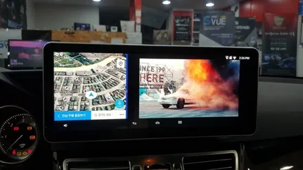 [분당벤츠전문점] 벤츠 W212 E220 2014년식 안드로이드 M2C200APLUS 네비게이션 AUX코딩 국산 12.3인치 모니터 교체 순정 12색 엠비언트교체 순정 룸미러 하이 / 성남 분당구 정자동