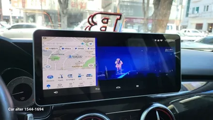 벤츠 2015 X204 GLK220 프리미어 M2C200A 모니터교체 공임작업 + AUX코딩 순정GPS연동 파크라케이블 무선 LTE WiFi 라우터 / 성남 분당구 정자동