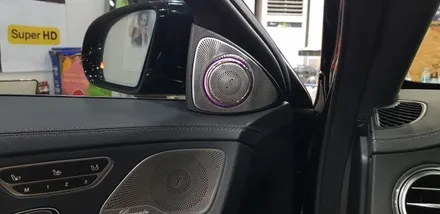 [분당벤츠전문점] 벤츠 W222 S500 아이나비 QXD5000+커넥티드 프로+신형 에너팩 프로12A 보조배터리 설치, 순정 옵션에서 제외된 순정형 3D부메스터 전동트위터 설치 / 성남 분당구 정자동