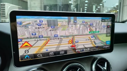 벤츠 CLA250 모니터교체 안드로이드 M2C200APLUS 아틀란 내비게이션 USBAUX 4G LTE 라우터 / 성남 분당구 정자동