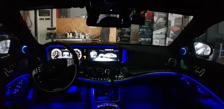 [분당벤츠전문점] 벤츠 W222 S500 아이나비 QXD5000+커넥티드 프로+신형 에너팩 프로12A 보조배터리 설치, 순정 옵션에서 제외된 순정형 3D부메스터 전동트위터 설치 / 성남 분당구 정자동