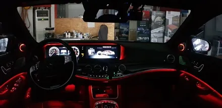 [분당벤츠전문점] 벤츠 W222 S500 아이나비 QXD5000+커넥티드 프로+신형 에너팩 프로12A 보조배터리 설치, 순정 옵션에서 제외된 순정형 3D부메스터 전동트위터 설치 / 성남 분당구 정자동