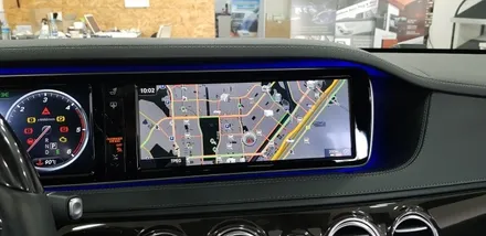 [분당 벤츠 전문점] 벤츠 S클래스 W222 S350 안드로이드 카블릿 M2C200 셋탑 네비게이션 및 AUX 코딩 설치 작업 / 성남 분당구 정자동