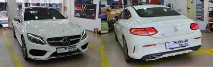 분당벤츠전문점 C200 쿠페 순정 64색 엠비언트 교체(광량업그레이드) 송풍구엠비언트교체 데쉬보드엠비언트교체 부메스터미드레인지 엠비언트교체 순정품 IWC AMG 시계교체 C205 / 성남 분당구 정자동