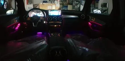 [분당벤츠전문점] 벤츠 GLC X253 GLC220쿠페 신차패키지 전동트위터엠비언트 전면+리어송풍구엠비언트 대쉬보드 등받이 미드레인지엠비언트 풀셋트 아이나비 QXD5000 / 성남 분당구 정자동