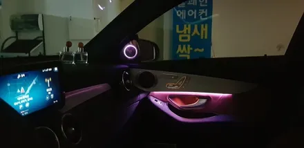 [분당벤츠전문점] 벤츠 GLC C253 GLC220d 쿠페 2021년식 미드레인지 커버 부메스터 엠비언트 커버교체 / 성남 분당구 정자동