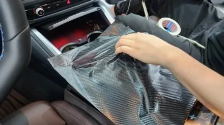 실내랩핑전문점 BMW I4 반무광 카본랩핑 / 경기 광명