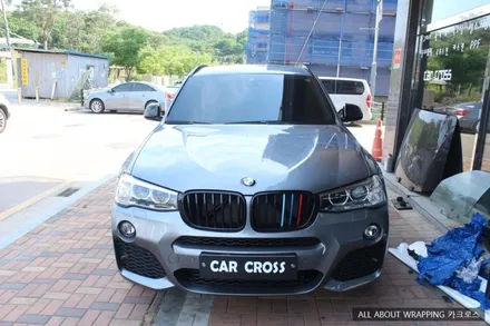 BMW X3 사이드미러 및 전면그릴 랩핑 / 경기 광명