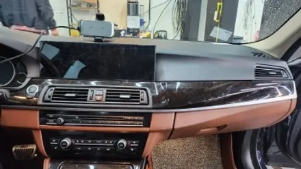 BMW 528i 실내 우드몰딩 무광 실내랩핑(매트릭스블랙) / 경기 광명