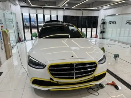 자동차랩핑전문점 벤츠S클래스 화이트유광 전체랩핑 / 경기 광명