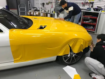 랩퍼 더 콰이엇 벤츠 SLS AMG 전체랩핑 화이트에서 옐로우! / 경기 광명