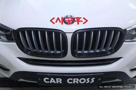 BMW X4 사이드미러 및 그릴 카본랩핑 / 경기 광명