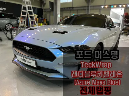 포드 머스탱 쿠페 컨버터블라인.st 캔디블루카멜레온 \'애저마야블루\' 전체랩핑 / 인천 서구