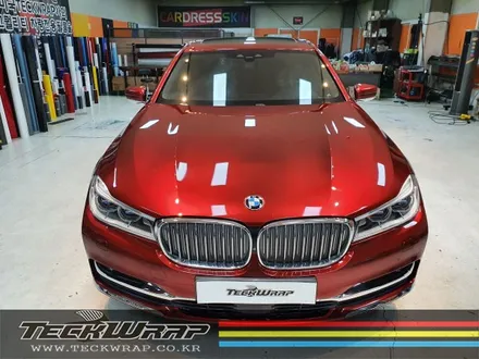인천랩핑 BMW 740Li 화이트 필름 제거 ▶ 캔디다크레드 자동차랩핑 재시공 / 인천 서구