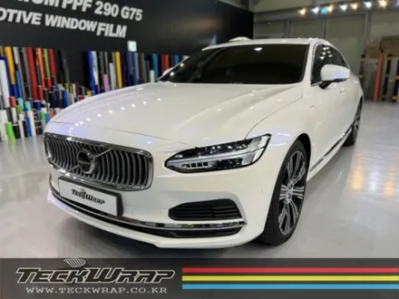 화이트 카멜레온 볼보 S90 인천 자동차 전체랩핑 / 인천 서구