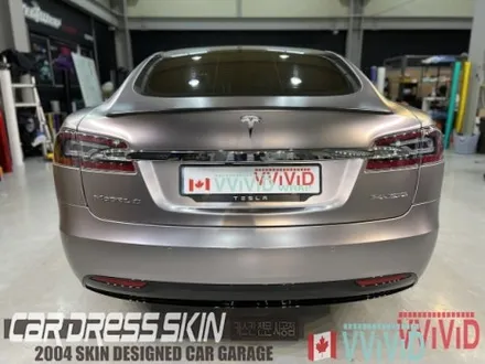 테슬라S P100D 튜닝/랩핑 \'무광건스모그그레이\' 무광크롬 전체랩핑 TeckWrap 택랩랩핑 / 인천 서구 가좌동
