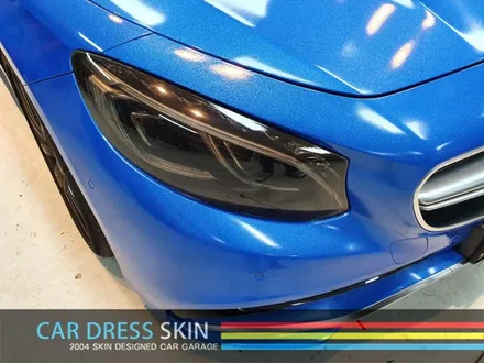 벤츠 S63AMG 랩핑 재시공 다이아몬드블루 카스킨 + 미들블랙라이트필름 / 인천 서구