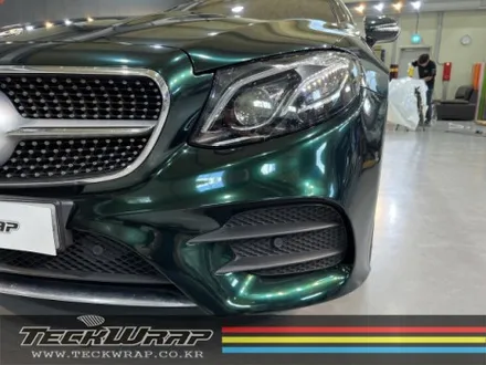 다크그린블랙 벤츠 E220d 쿠페 택랩 전체래핑 / 인천 서구