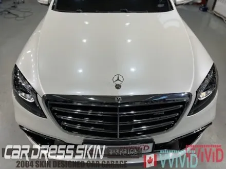 진주색의 화이트랩핑 벤츠 S63AMG 고급스러운 화이트펄 전체랩핑 / 인천 서구 가좌동