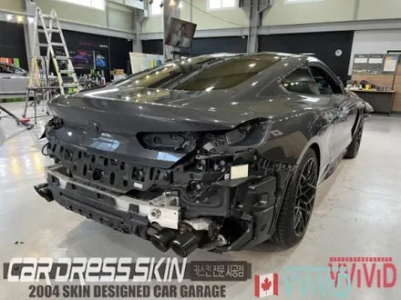 랩핑 재시공? BMW M8 기존 랩핑지 캔디레드를 제거 후 엠블런스옐로우 전체랩핑 재시공 인천 M8랩핑 / 인천 서구 가좌동