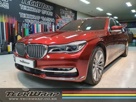 인천랩핑 BMW 740Li 화이트 필름 제거 ▶ 캔디다크레드 자동차랩핑 재시공 / 인천 서구