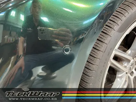 다크그린블랙 벤츠 E220d 쿠페 택랩 전체래핑 / 인천 서구