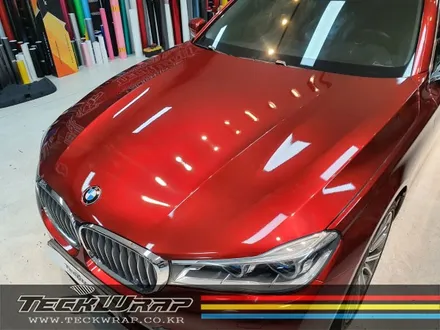 인천랩핑 BMW 740Li 화이트 필름 제거 ▶ 캔디다크레드 자동차랩핑 재시공 / 인천 서구
