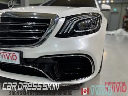 진주색의 화이트랩핑 벤츠 S63AMG 고급스러운 화이트펄 전체랩핑 / 인천 서구 가좌동