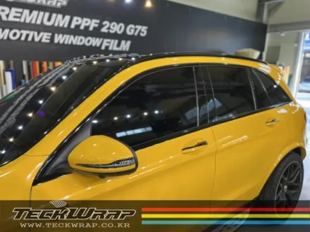벤츠 GLC63AMG \'BRABUS\' 썬플라워옐로우 전체랩핑 + 크롬딜리트 인천랩핑 카드레스스킨 / 인천 서구
