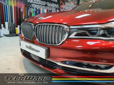 인천랩핑 BMW 740Li 화이트 필름 제거 ▶ 캔디다크레드 자동차랩핑 재시공 / 인천 서구