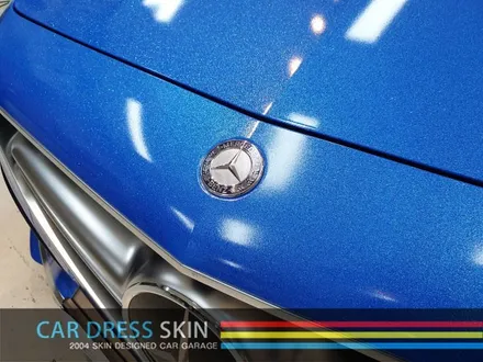 벤츠 S63AMG 랩핑 재시공 다이아몬드블루 카스킨 + 미들블랙라이트필름 / 인천 서구