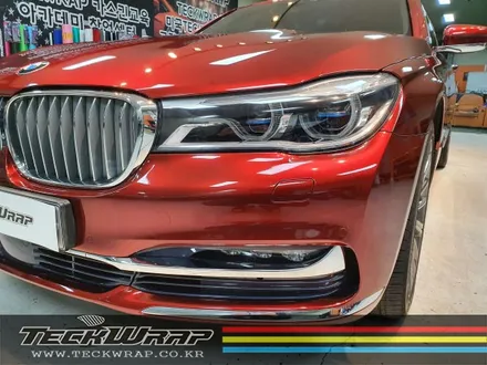 인천랩핑 BMW 740Li 화이트 필름 제거 ▶ 캔디다크레드 자동차랩핑 재시공 / 인천 서구