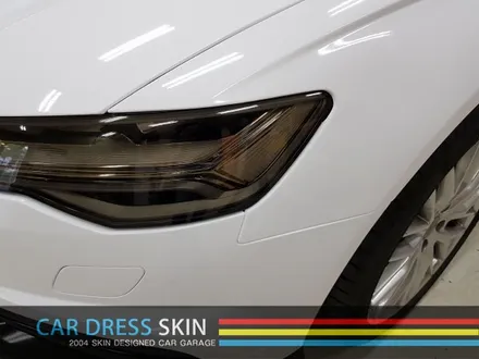 Audi A6 화이트 유광으로 전체랩핑+그릴랩핑+라이트필름 인천카스킨 / 인천 서구