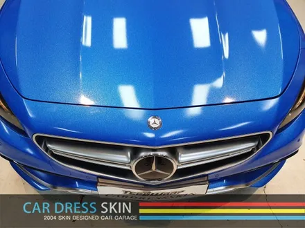 벤츠 S63AMG 랩핑 재시공 다이아몬드블루 카스킨 + 미들블랙라이트필름 / 인천 서구