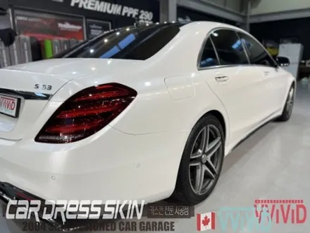 진주색의 화이트랩핑 벤츠 S63AMG 고급스러운 화이트펄 전체랩핑 / 인천 서구 가좌동